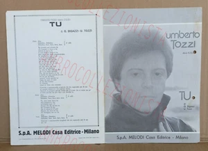 Spartito Musicale - Umberto Tozzi - Tu - Melodi Casa Editrice - Picture 1 of 2
