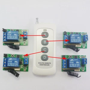 5V 433MHz RF Delay Timer Wireless 1 pcs 4 buttons Remote control 4 pcs Receiver  - Picture 1 of 9