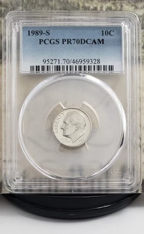 1989-S Roosevelt Proof Dime PCGS PR70DCAM - Top Grade - Nice!!! Cover
