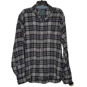 Woolrich Men Longsleeve Plaid Flannel Casual Shirt Large Button Down 100% Cotton - Picture 1 of 8