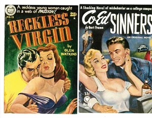 Trash Pulp Lurid Fiction Book Covers•Set of 2 POSTCARDS - Picture 1 of 1