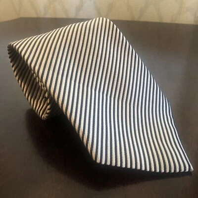 "Corbata David Donahue negra plateada diagonal a rayas seda larga 61""x3,75""" Foto 1 de 4