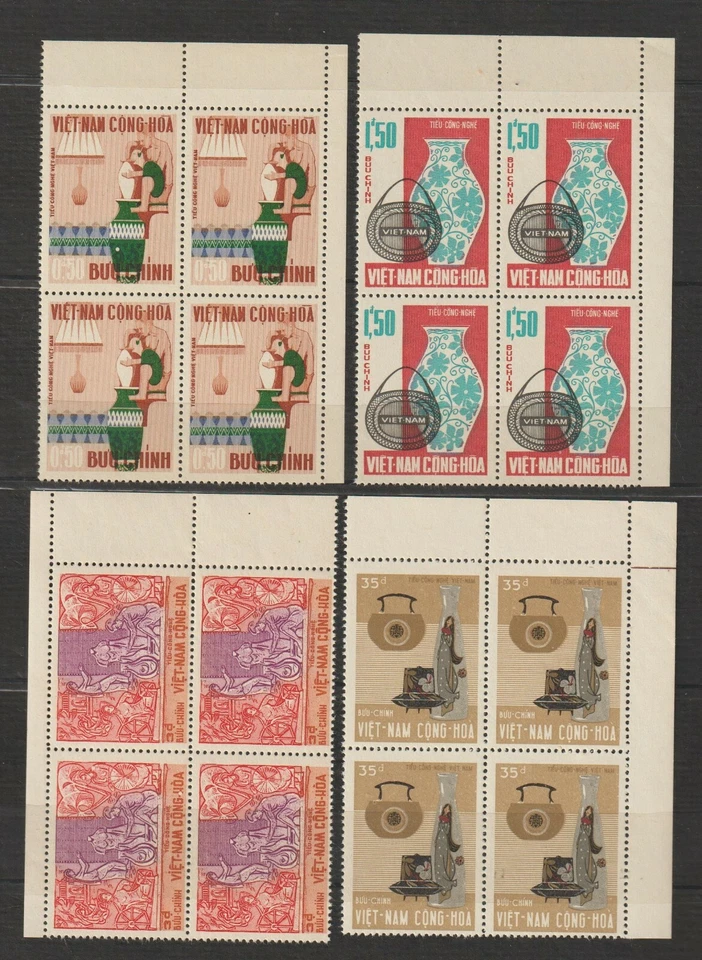 1967 S Vietnam Stamps Arts and Craft: Potter, Vase & Lamp Sc # 311-314 MNH      - Image 1 of 1