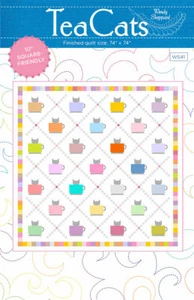 Quilt Pattern TEA CATS Moda Layer Cake Friendly WENDY SHEPPARD - Picture 1 of 4