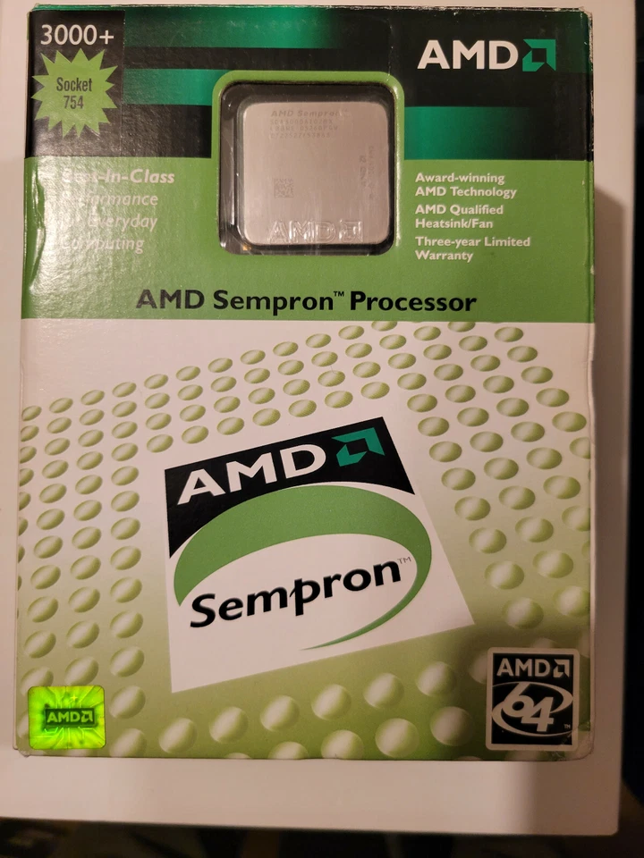 AMD Sempron 3000+ 1800MHz 128KB Cache Socket 754 64Bit CPU SDA3000AI02BX - Image 1 of 2