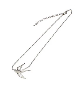 Zac's Alter Ego Alternative Jewellery Hollow Silver Swallow Chain Necklace - Picture 1 of 1