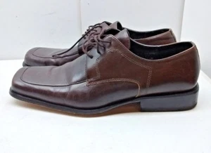 Giorgio Brutini Brown Leather Lace Up Oxford Square Dress Formal Men Shoes 11.5M - Picture 1 of 8