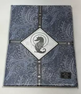 Mantel Waterford Linens 60 x 84 Oblongo 100% Algodón Sonata Azul Paisley NUEVO - Imagen 1 de 11