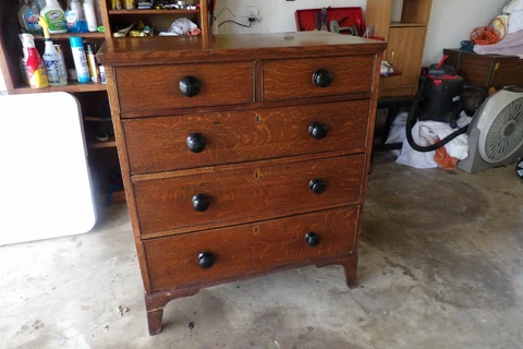 ANTIQUE Primitive Antique Chest/5 Drawers..Early 1900 Cover