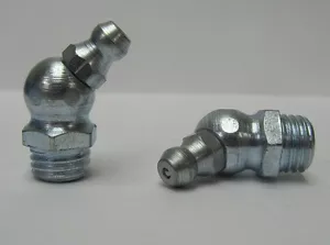M10 x 1.25mm 45 Degree Metric Grease Zerk Nipple Fitting 2 pcs - Picture 1 of 1