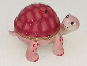 Ardleigh Elliott Music Box Turtle Limoges-Style-Cutie Pie-Don't Worry, Be Happy 