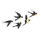 Modern Home Decor Bird Wall Stickers Set Of 5 Easy To Apply And Remove