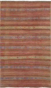 Vintage Hand Woven Carpet 5'11" x 10'2" Traditional Wool Kilim Rug - Picture 1 of 2