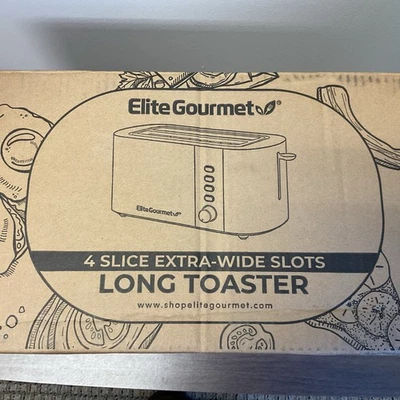 Tostadora ECT4123 Elite Gourmet Ranura Larga 4 Rebanadas, Ranuras Extra Profundas, Ajuste Bagel Foto 1 de 3