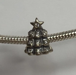 Retired Authentic PANDORA .925 Silver Tree of Lights Christmas Charm - Picture 1 of 2
