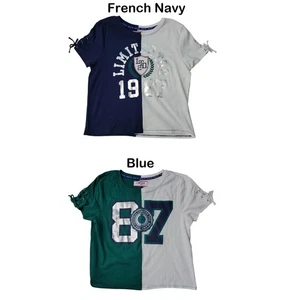 Limited Too Girls Soft Breathable Lace Up Short Sleeve Tee - Picture 1 of 4