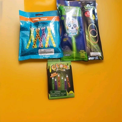  Lote de 4 pacotes de pingentes pulseiras e varinha de brilho Sugar Skull  - Imagem 1 de 2