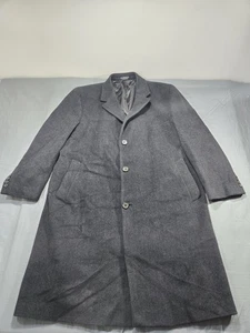 Ralph Lauren Coat Mens 48R Gray Cashmere Wool Italy Herringbone Jacket Over - Picture 1 of 8