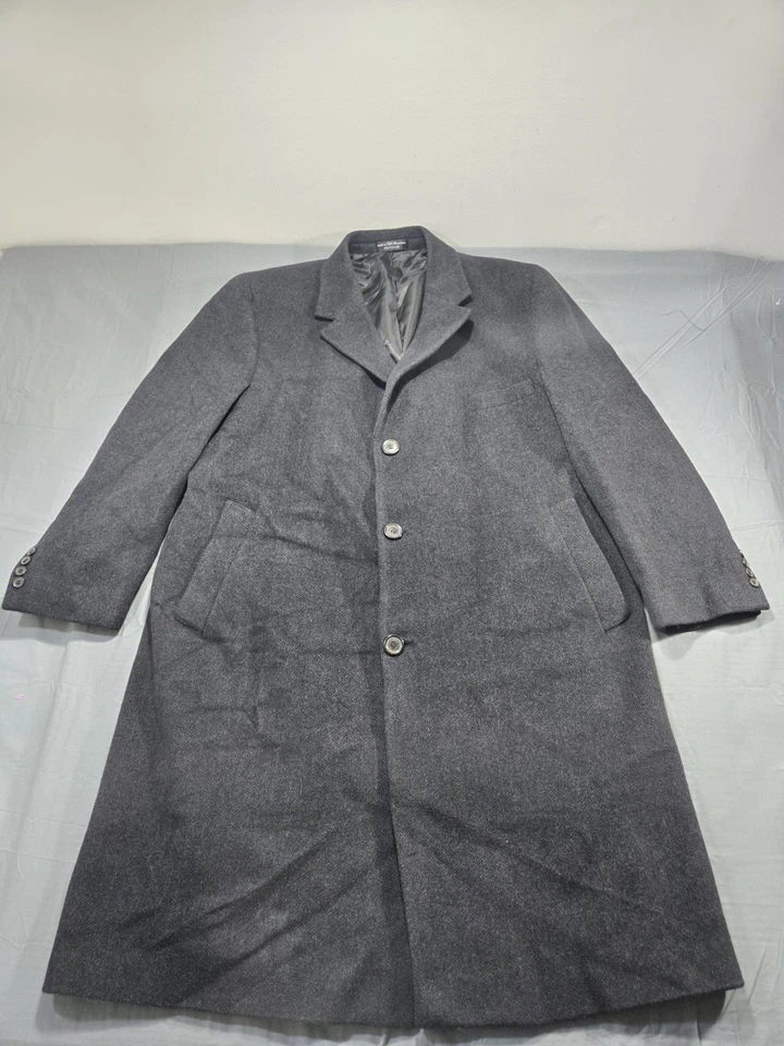 Ralph Lauren Coat Mens 48R Gray Cashmere Wool Italy Herringbone Jacket Over - Image 1 of 4