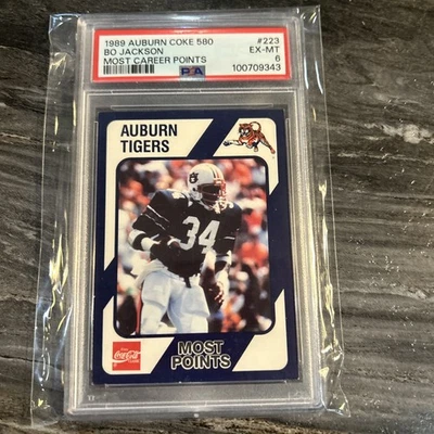 1989 Auburn Coke 580 Bo Jackson Most Career Points PSA 6 EX-MT Auburn Tigers - Image 1 of 2