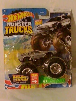 Hot Wheels Monster Trucks 2022  Back to The Future Time Machine  1:64 scale  New - Image 1 of 3