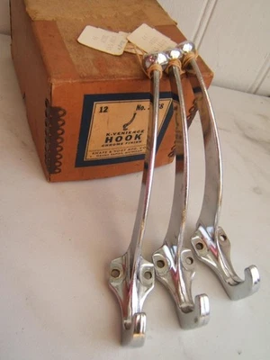 3 ВИНТАЖНЫХ KNAPE & VOGT MFG. КРЮЧКИ ДЛЯ ПАЛЬТО CO. K-VENIENCE ХРОМИРОВАННАЯ ОТДЕЛКА НОВЫЕ ИЗ СТАРЫХ ЗАПАСОВ С КОРОБКОЙ - Изображение 1 из 4