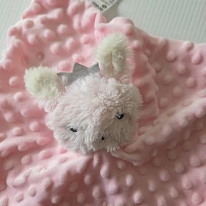 Anko Pink Bunny Rabbit Comforter Plush Minky Tiara Security Blanket Lovey - Picture 1 of 4