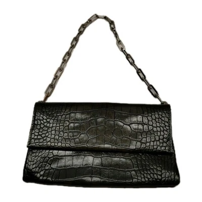 Bolso de mano pequeño vintage Paul Joseph de cuero de cocodrilo con correa de cadena verde Foto 1 de 4