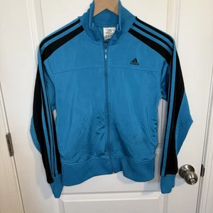 Junior Adidas Originals Track Jacket Size Medium Impala Blue Tricot Satin Vtg - Picture 1 of 6