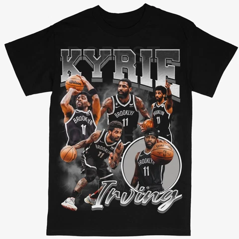 Kyrie Irving Brooklyn Nets NBA Basketball Black Crew T-Shirt Gift Men Women HOT Cover