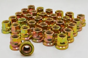 Yellow Zinc F-250 F-350 OEM Stock Wheel Washer Lug Nuts M14x1.5 - Picture 1 of 8