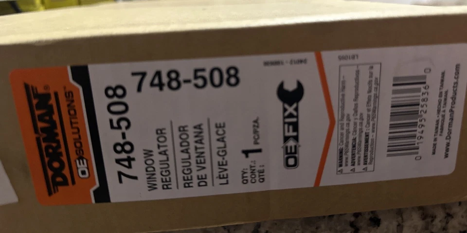Regulador de ventana delantero izquierdo Dorman 748-508 se adapta a los modelos Chrysler, Dodge y Ram Foto 1 de 2
