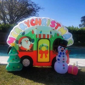 Christmas Decoration Inflatable 240cm Wide Santa Campervan Christmas Celebration - Picture 1 of 2