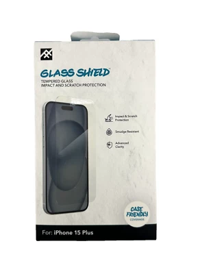 iFrogz Glass Shield Screen Protector for Apple iPhone 15 Plus - 1 Count, New - Image 1 of 3