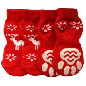 Dog Anti-slip Socks, For Tiny and Small Breeds, Christmas Red Reindeer S M L XL - Picture 1 of 4