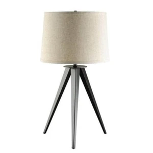 Coaster Mid-Century Metal Table Lamp with Tripod Base in Black - Picture 1 of 2