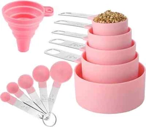 Measuring Cups and Spoons Set of Huygens Kitchen 6.8 x 3.8 x 2.5 in, Pink - Picture 1 of 2