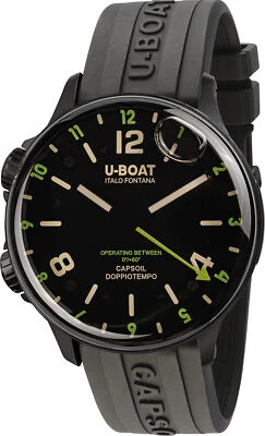U-Boat 8840/B Capsoil Doppiotempo DLC Green Rehaut black Rubber Men's Watch NEW - image 1 of 4