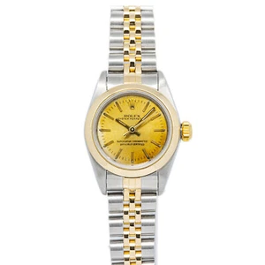 Rolex Oyster Perpetual 67183 Jubilee 18K TwoTone Champagne Dial Auto Ladies 24mm - Picture 1 of 6
