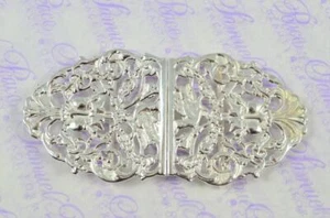 Cased Buckingham Pattern Silver Plated Nurses Buckle Handmade in Sheffield - Picture 1 of 5