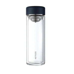 Deslon double wall glass water bottle with stainless steel tea infuser 360ml - Picture 1 of 4