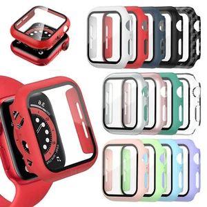 Tempered Glass Screen Protector Case Cover For Apple Watch Series 3/4/5/6/7 - Picture 1 of 11