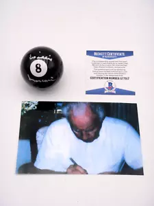 WILLIE MOSCONI SIGNED BECKETT CERTIFIED AUTOGRAPHED #8 BILLIARD POOL BALL AUTO . - Picture 1 of 4