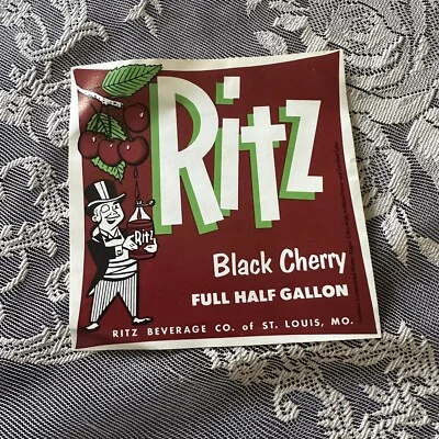 Botella de refresco etiqueta sin usar bebida Ritz cereza negra Foto 1 de 2