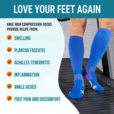 3Pair Medias Calcetines De Compresion Para Hombres Y Mujeres 15-20 Mmhg US STOCK - Image 1 of 4