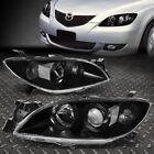 BLACK HOUSING CLEAR SIDE PROJECTOR HEADLIGHT+6000K HID LED FOR 04-09 MAZDA3