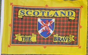 Scotland the Brave Flag 18" sleeved Scottish Rugby Football Cricket Curling bn