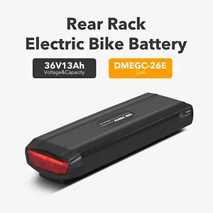 36V13Ah (481Wh) Ebike Lithium-ion Rear Rack Electric Bike Battery no Charger - Picture 1 of 11