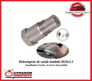 DETROMPEUR SONDE LAMBDA MINI CATALYSEUR INTEGRE - ANTI VOYANT MOTEUR - ACIER - Zdjęcie 1 z 7