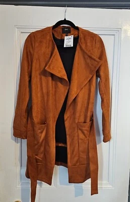 NEXT Autumn Tan/Brown Waterfall Jacket, Belt & Pockets - Size 6, New & Tagged - Image 1 of 4